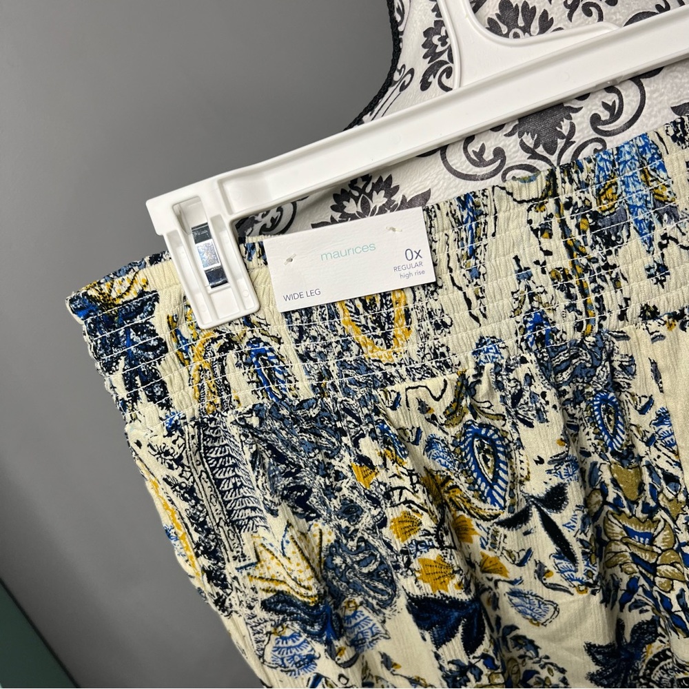 Maurices Paisley High Rise Wide Leg Pant NWT Boho Beach Resort Vacation - Picture 11 of 13